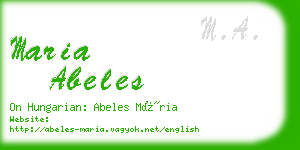 maria abeles business card